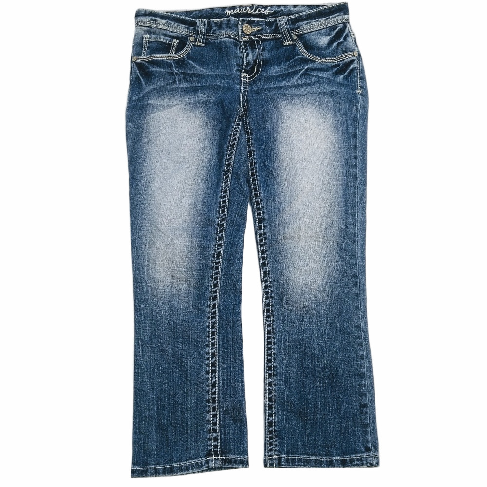 Maurices Embellished Flap Pocket Jeans. Cotton Stretch Casual Comfy